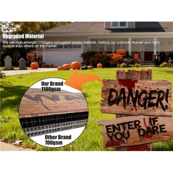 Halloween Decorations, 3 Pack 19" x 16" Yard Signs Stakes Props Outdoor Decor - Picture 5 of 8